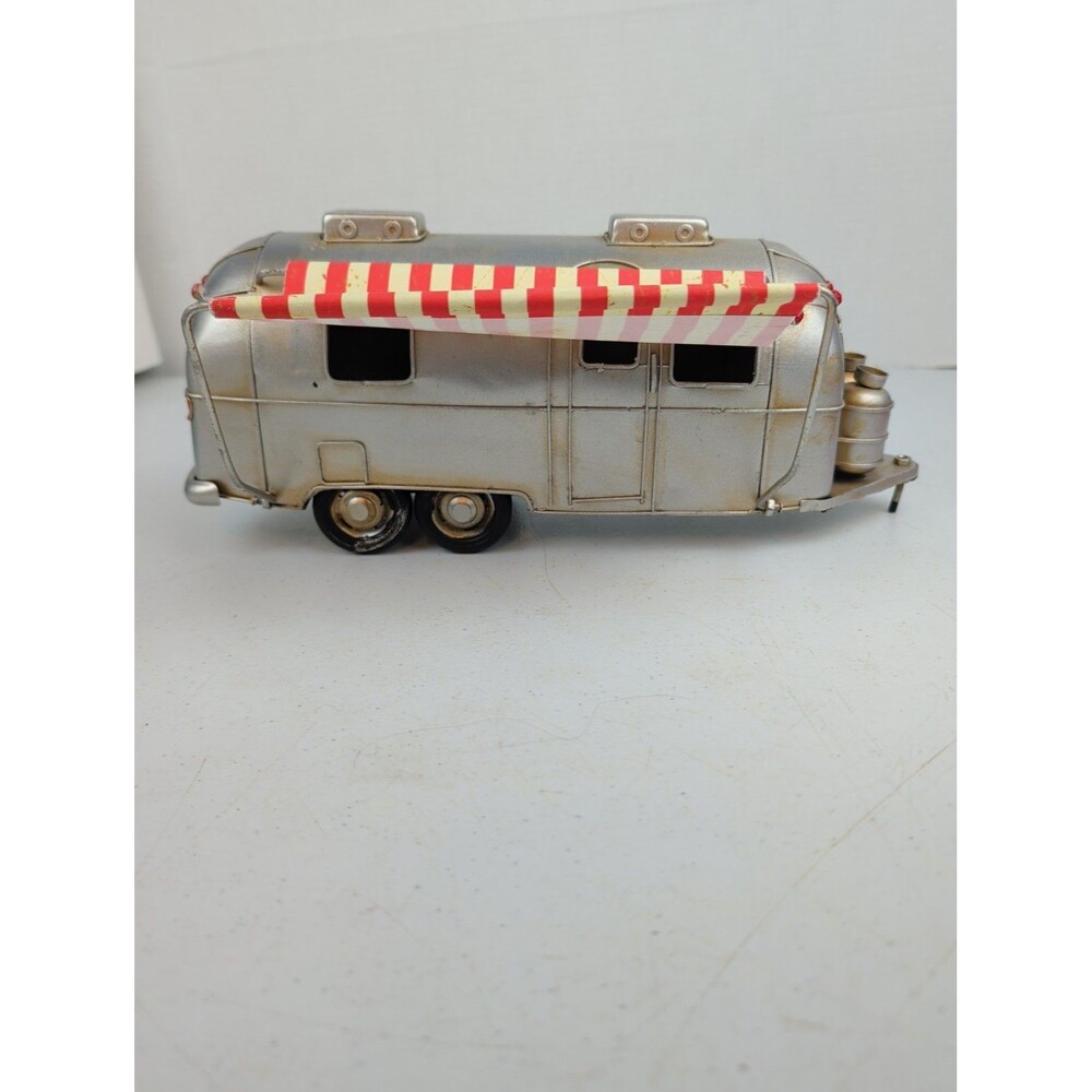 1968 Travel Camping Trailer Metal Scale Model 15" Automotive Camper Decor.